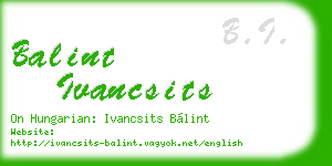 balint ivancsits business card